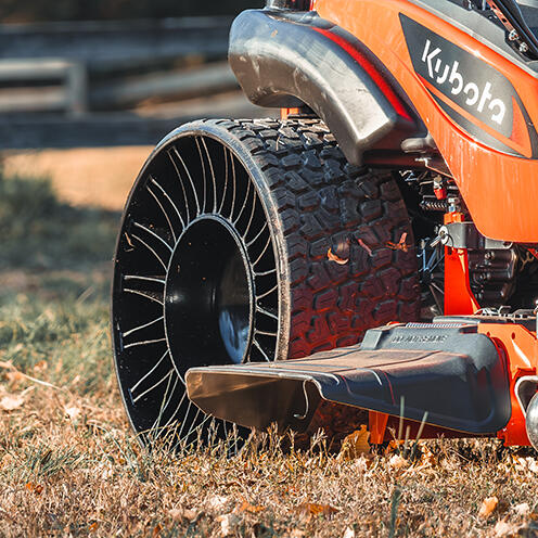 25913 Michelin Tweel 25913 26x12 N12 Michelin Tweel on Kubota ZD1211 Mower